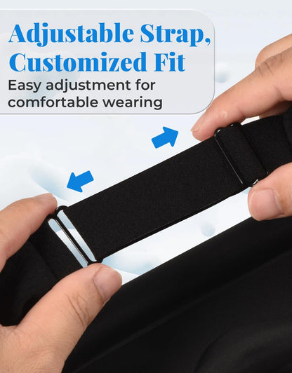 Adjustable 3D Contoured Sleep Mask with Bluetooth Headphones, Eye Masks for S...