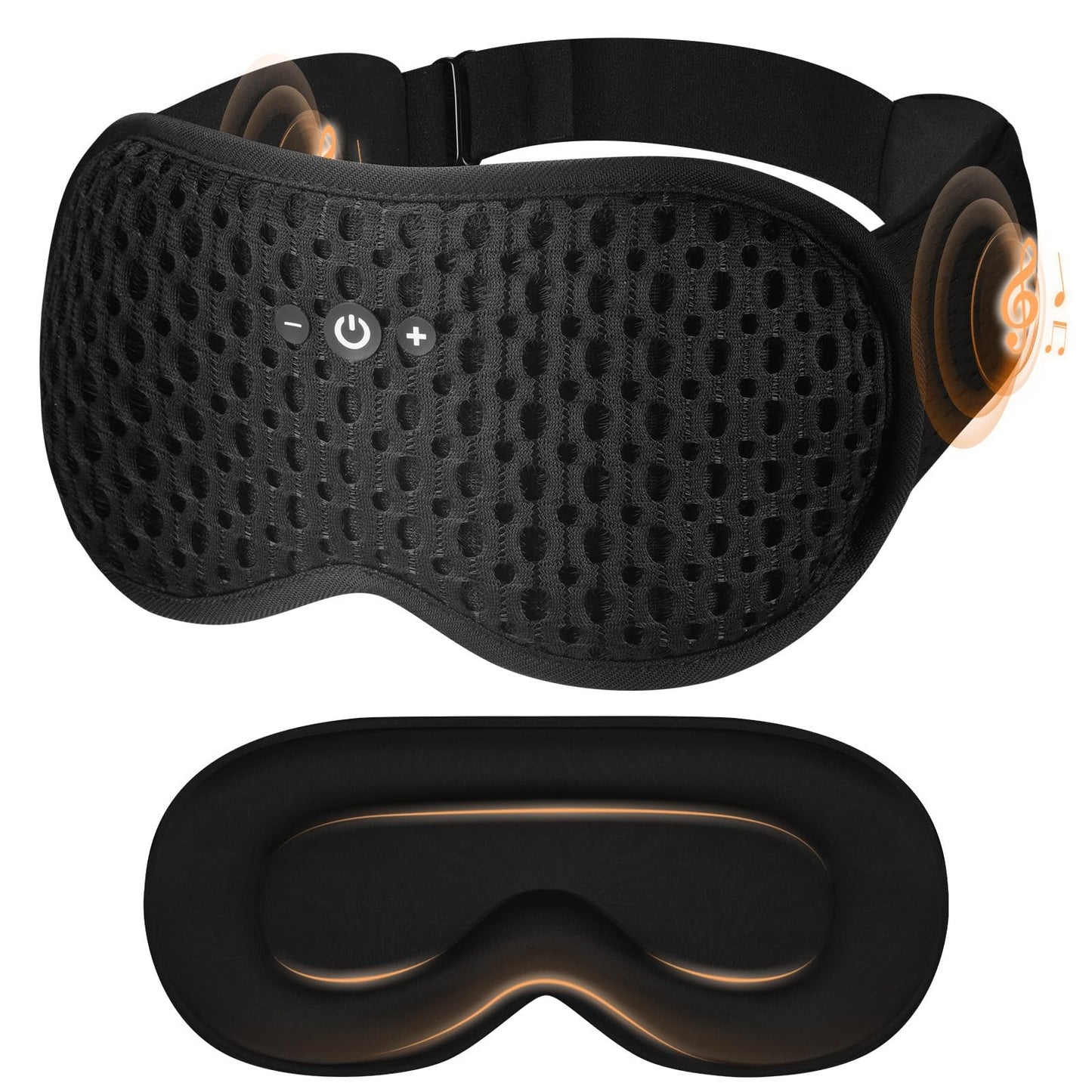 Adjustable 3D Contoured Sleep Mask with Bluetooth Headphones, Eye Masks for S...