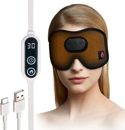 Heated Eye Mask with Bluetooth Headphones  Wireless Sleep Eye Mask Headphones fo